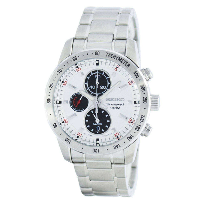 Seiko Quartz Alarm Chronograph Tachymeter SNAC05 SNAC05P1 SNAC05P Men's Watch