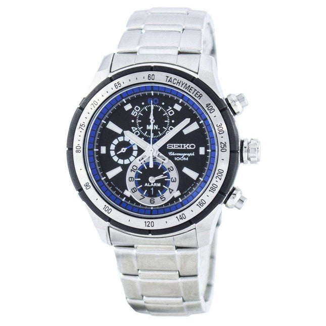 Seiko Quartz Alarm Chronograph Tachymeter SNAC85 SNAC85P1 SNAC85P Men's Watch