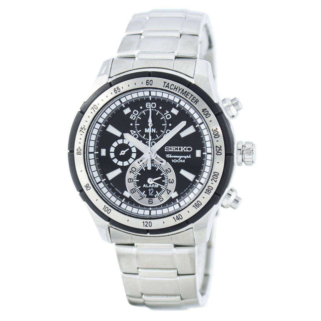 Seiko Quartz Alarm Chronograph Tachymeter SNAC87 SNAC87P1 SNAC87P Men's Watch
