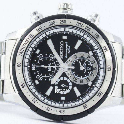 Seiko Quartz Alarm Chronograph Tachymeter SNAC87 SNAC87P1 SNAC87P Men's Watch