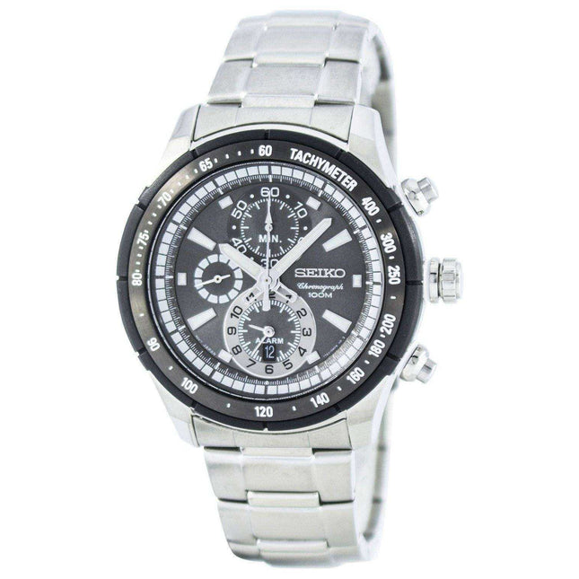 Seiko Quartz Alarm Chronograph Tachymeter SNAC89 SNAC89P1 SNAC89P Men's Watch