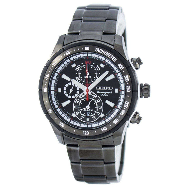 Seiko Quartz Alarm Chronograph Tachymeter SNAC91 SNAC91P1 SNAC91P Men's Watch