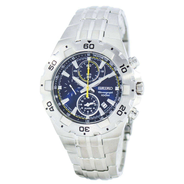 Seiko Quartz Alarm Chronograph Tachymeter SNAD33 SNAD33P1 SNAD33P Men's Watch