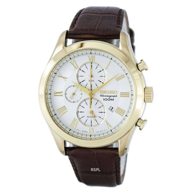 Seiko Chronograph Quartz Alarm SNAF72 SNAF72P1 SNAF72P Men's Watch