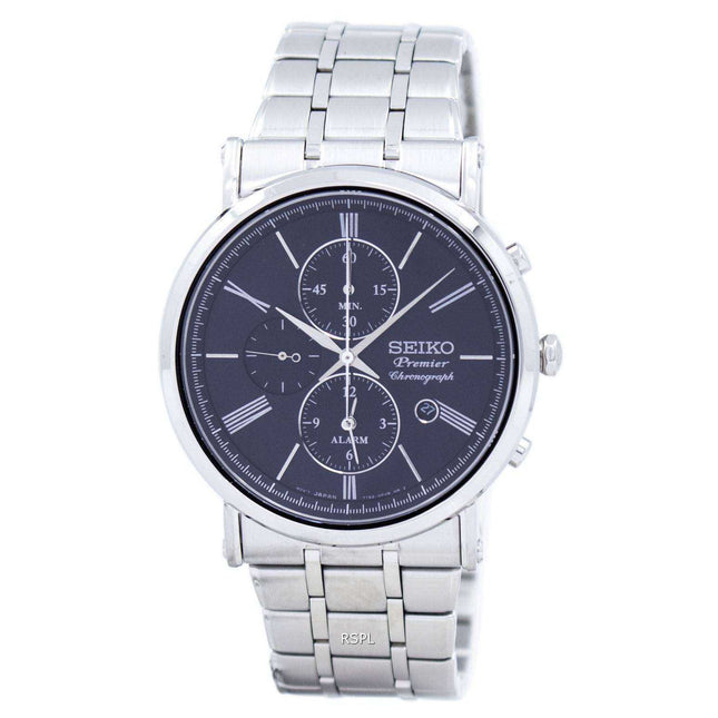 Seiko Premier Chronograph Alarm Quartz SNAF75 SNAF75P1 SNAF75P Men's Watch
