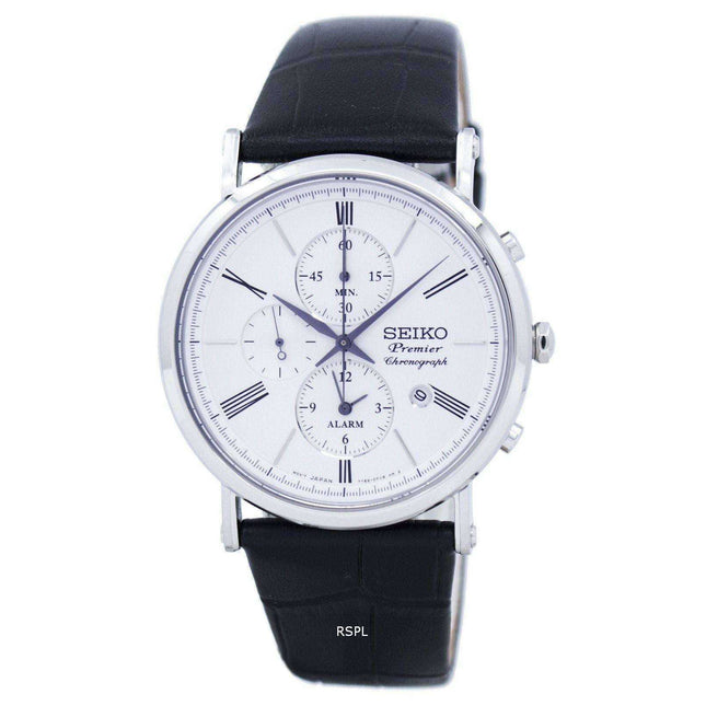 Seiko Premier Chronograph Quartz Alarm SNAF77 SNAF77P1 SNAF77P Men's Watch