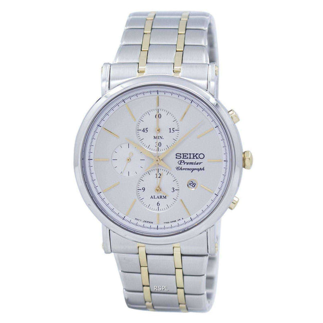 Seiko Premier Chronograph Quartz Alarm SNAF80 SNAF80P1 SNAF80P Men's Watch
