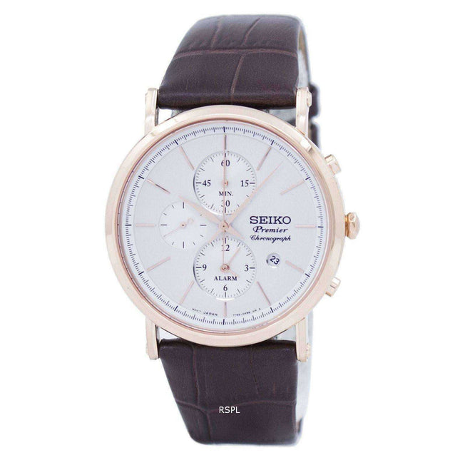 Seiko Premier Chronograph Quartz Alarm SNAF82 SNAF82P1 SNAF82P Men's Watch