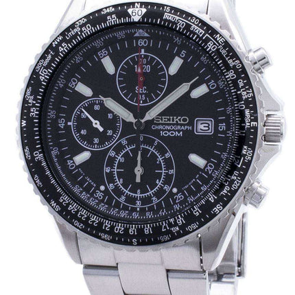 Seiko Chronograph Sliding Rule Pilots Flightmaster Mens Watch SND253P1