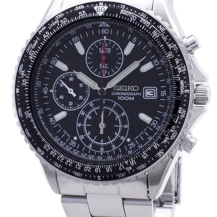 Refurbished Seiko Flightmaster Pilot Slide Rule Chronograph SND253 SND253P1 SND253P Men's Watch