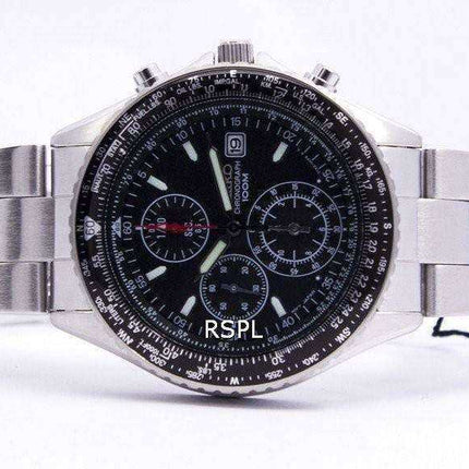 Seiko Chronograph Sliding Rule Pilots Flightmaster Mens Watch SND253P1