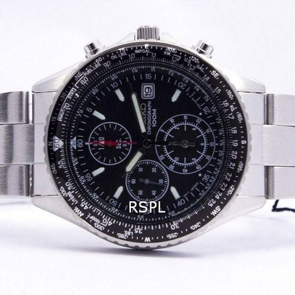 Refurbished Seiko Flightmaster Pilot Slide Rule Chronograph SND253 SND253P1 SND253P Men's Watch