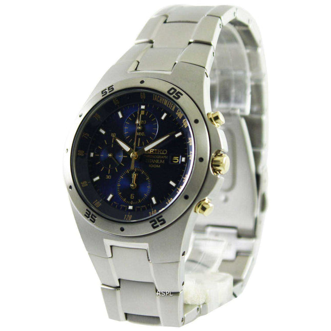 Seiko Chronograph Titanium Two-tone Mens Watch SND449P1