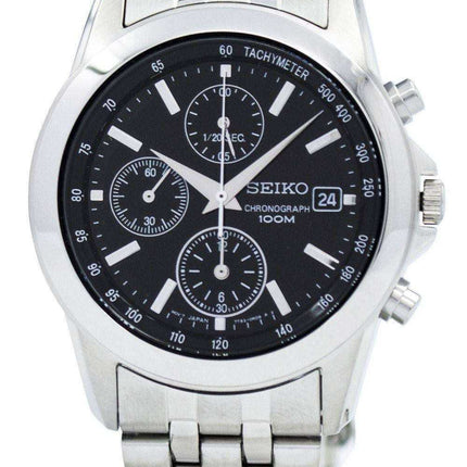 Seiko Sports Chronograph Black Dial SNDC09 SNDC09P1 SNDC09P Men's Watch