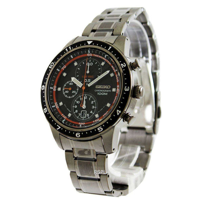Seiko Chronograph 100M Black Bezel SNDF41P1 SNDF41P Mens Watch