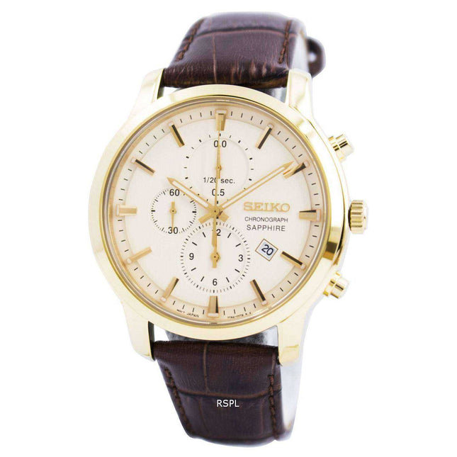 Seiko Chronograph Quartz Sapphire SNDG70 SNDG70P1 SNDG70P Mens Watch