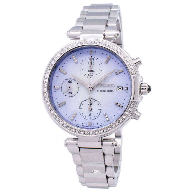 Seiko Chronograph Quartz Diamond Accent SNDV39 SNDV39P1 SNDV39P Women's Watch