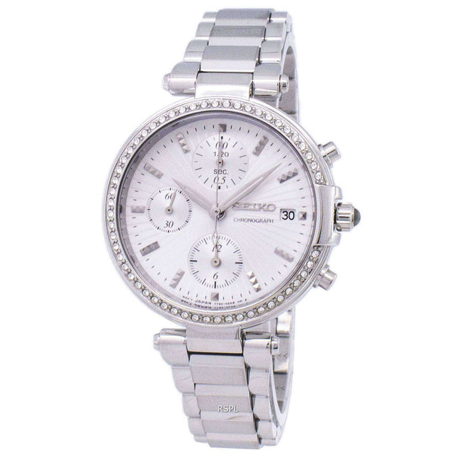 Seiko Chronograph Quartz Diamond Accent SNDV41 SNDV41P1 SNDV41P Women's Watch