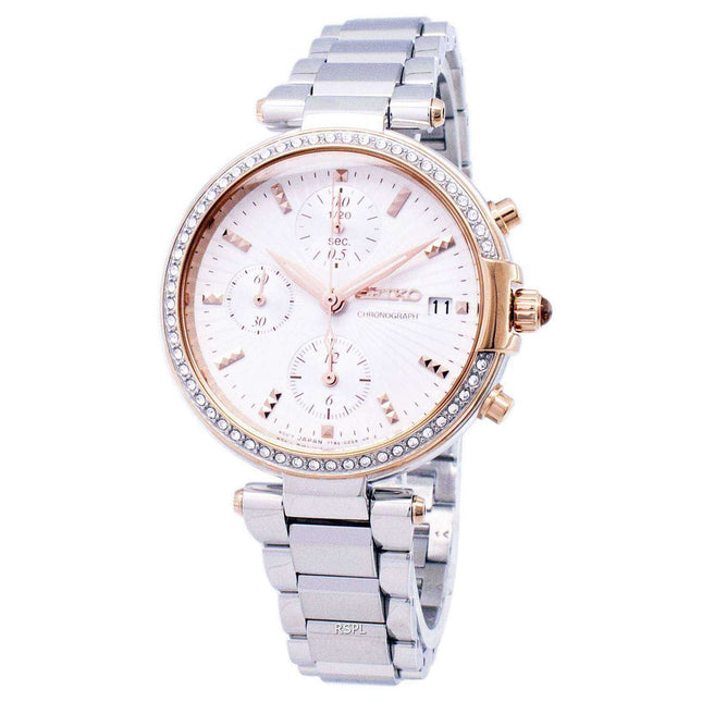 Seiko Chronograph Quartz Diamond Accent SNDV44 SNDV44P1 SNDV44P Women's Watch