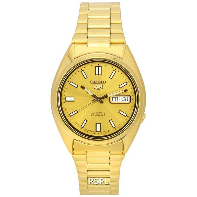 Seiko 5 Gold Tone Stainless Steel Automatic SNXS80 SNXS80J5 SNXS80J Men's Watch