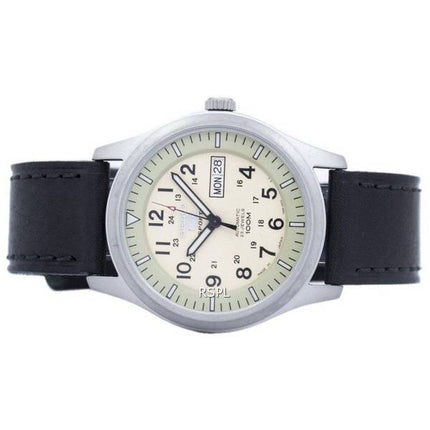 Seiko 5 Sports Military Automatic Japan Made Ratio Black Leather SNZG07J1-LS8 Men's Watch