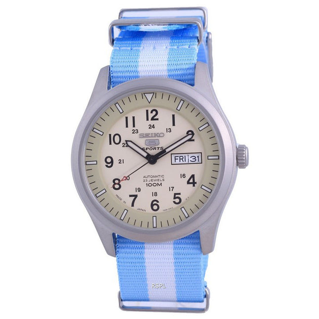 Seiko 5 Sports Military Automatic Japan Made SNZG07J1-var-NATO24 100M Mens Watch