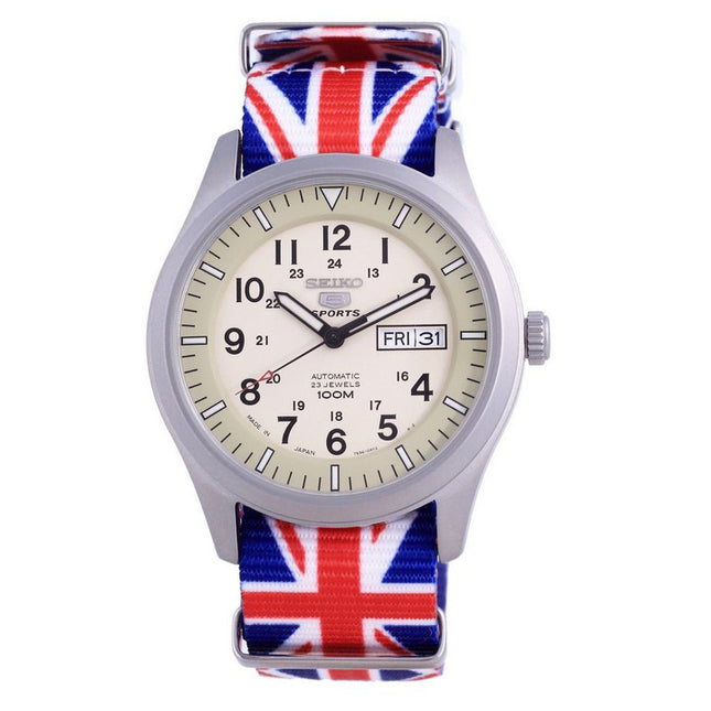 Seiko 5 Sports Military Automatic Japan Made SNZG07J1-var-NATO28 100M Mens Watch