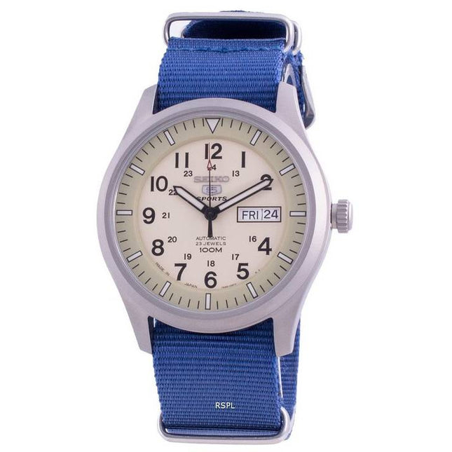 Seiko 5 Sports Military Automatic SNZG07J1-var-NATO8 100M Japan Made Men's Watch