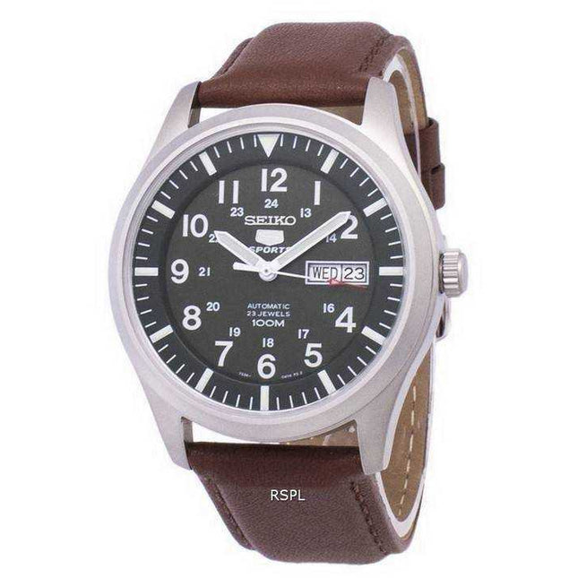 Seiko 5 Sports Automatic Ratio Brown Leather SNZG09K1-LS12 Men's Watch