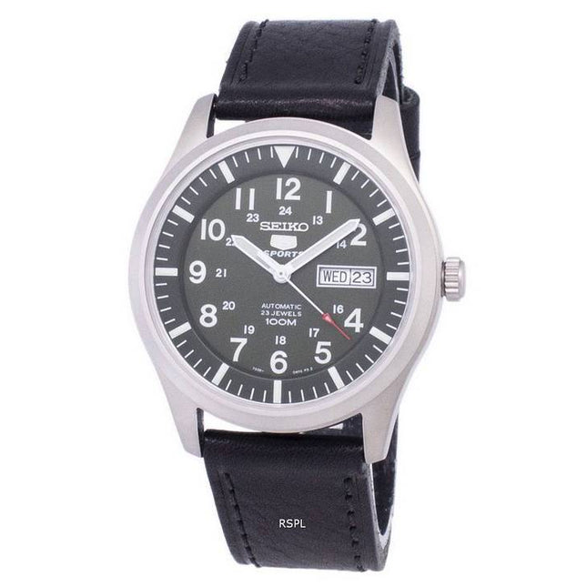 Seiko 5 Sports Automatic Ratio Black Leather SNZG09K1-LS8 Men's Watch