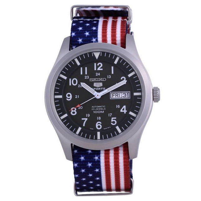 Seiko 5 Sports Military Automatic Polyester SNZG09K1-var-NATO27 100M Mens Watch