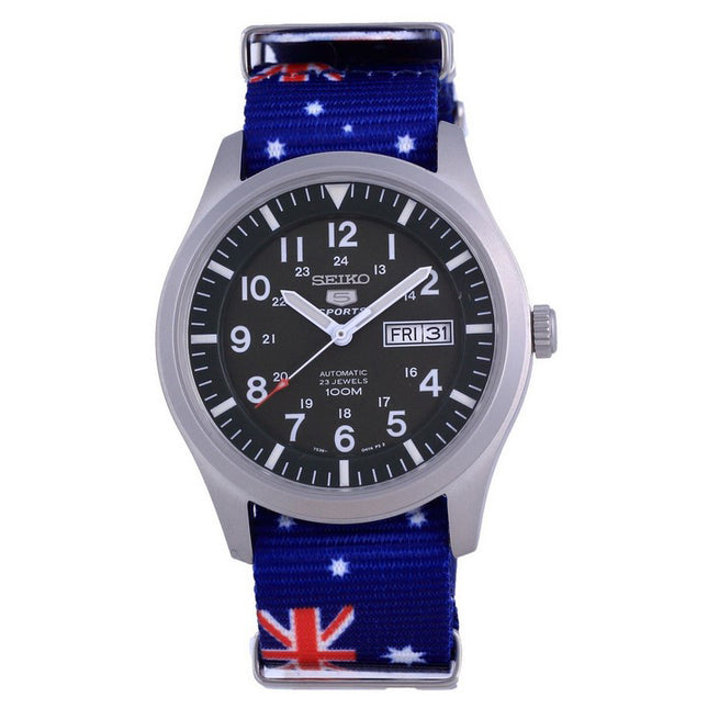 Seiko 5 Sports Military Automatic Polyester SNZG09K1-var-NATO30 100M Mens Watch