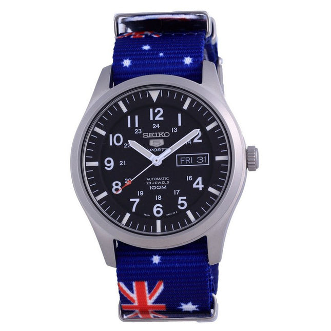 Seiko 5 Sports Automatic Polyester SNZG15K1-var-NATO30 100M Mens Watch