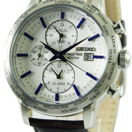 Seiko Quartz Alarm World Time SPL051 SPL051P1 SPL051P Men's Watch