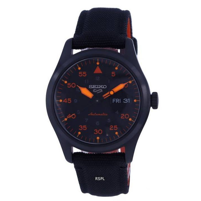 Seiko 5 Sports Flieger Nylon Black Dial Automatic SRPH33K1 100M Mens Watch