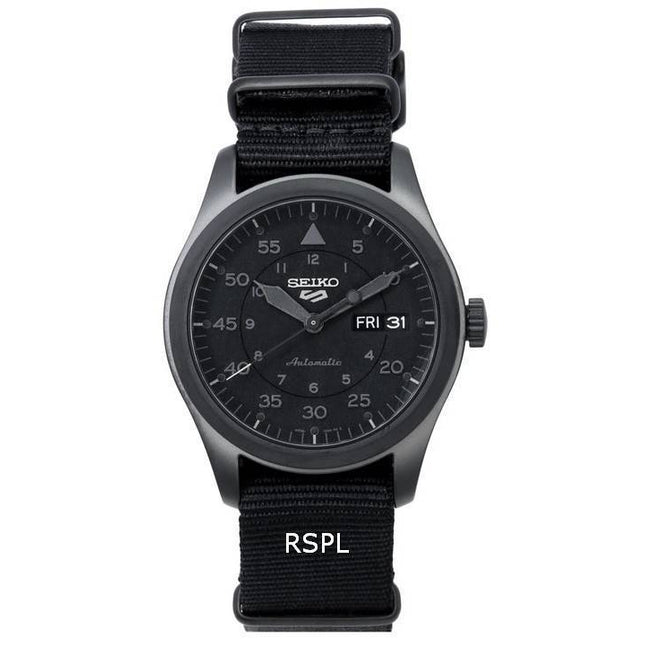 Seiko 5 Sports Stealth Nylon Strap Black Dial Automatic SRPJ11 SRPJ11K1 SRPJ11K 100M Men's Watch