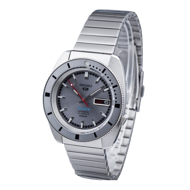 Seiko 5 Sports 1968 Recreation Limited Edition Silver Grey Dial Automatic SRPL03K1 100M Men's Watch With Extra Strap