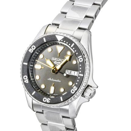 Seiko 5 Sports SKX Street Stonewash Stainless Steel Black Dial Automatic SRPL79K1 100M Men's Watch