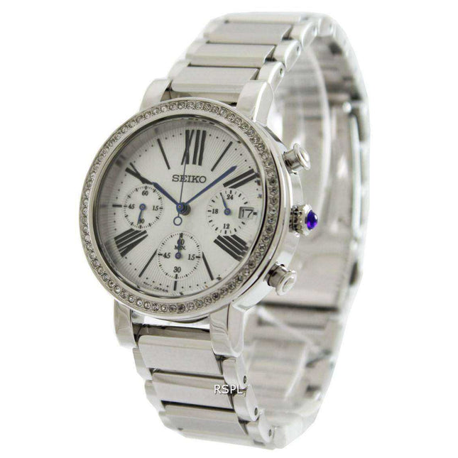 Seiko Chronograph Cabochon Crown SRW013 SRW013P1 SRW013P Women's Watch