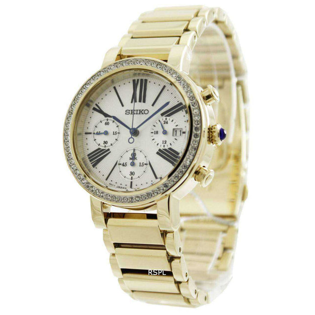 Seiko Chronograph Cabochon Crown SRW014P1 SRW014P SRW014 Womens Watch