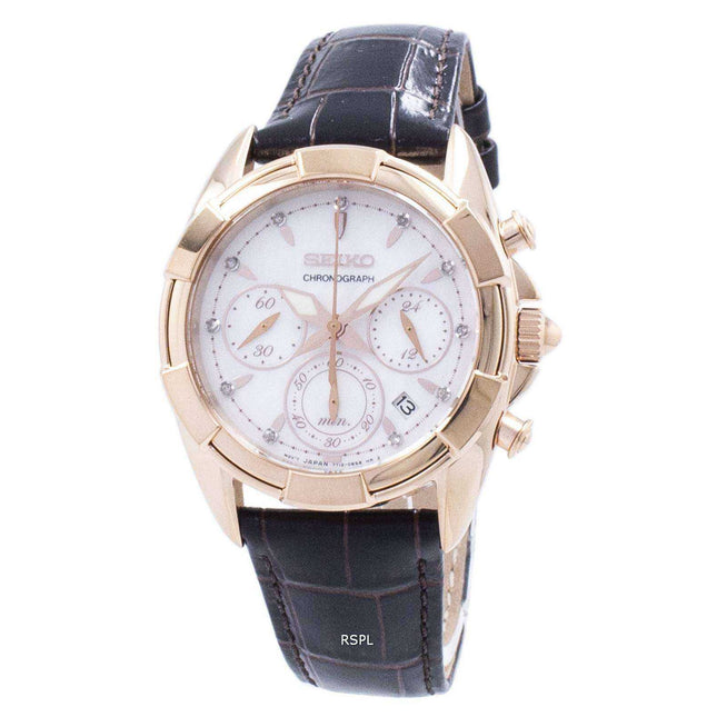 Seiko Chronograph Quartz Diamond Accent SRW784 SRW784P1 SRW784P Women's Watch