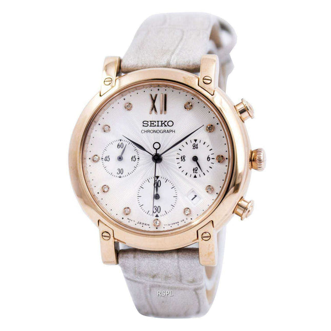 Seiko Chronograph Quartz Crystals SRW834 SRW834P1 SRW834P Womens Watch