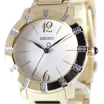Seiko Quartz Swarovski Crystal Gold Plated SRZ454P1 SRZ454P Women's Watch