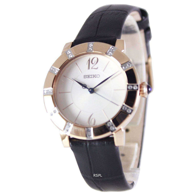 Seiko Quartz Swarovski Crystal rose Gold SRZ456P1 SRZ456P Women's Watch