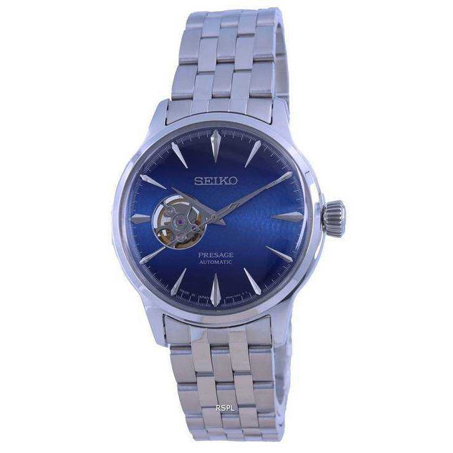 Seiko Presage Cocktail Time Blue Acapulco Open Heart Automatic SSA439 SSA439J1 SSA439J Mens Watch