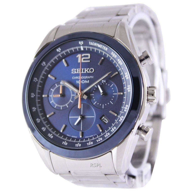 Seiko Chronograph Quartz 100M SSB091P1 SSB091P Mens Watch