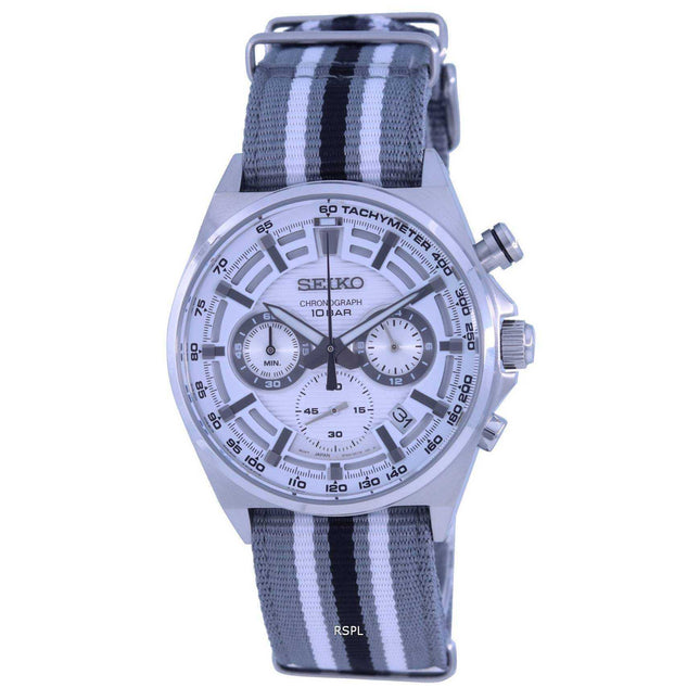 Seiko Neo Sports Chronograph White Dial Quartz SSB401 SSB401P1 SSB401 100M Men's Watch