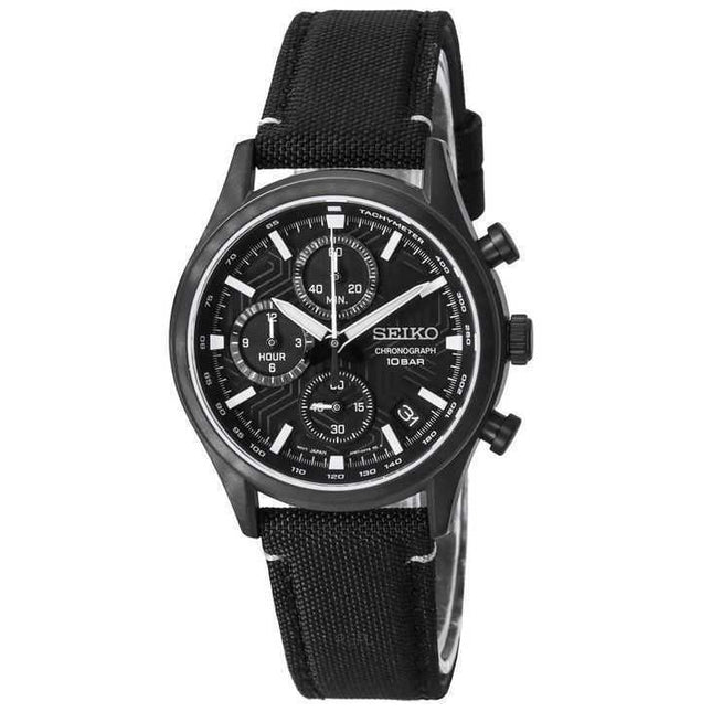 Seiko Conceptual Chronograph Nylon Strap Black Dial Quartz SSB421P1 100M Men's Watch