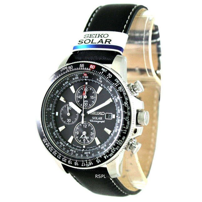 Seiko Pilots Solar Chronograph Flightmaster SSC009P3 Mens Watch