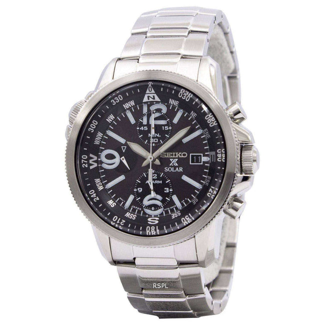 Seiko Solar Alarm Chronograph SSC075P1 SSC075 SSC075P Mens Watch
